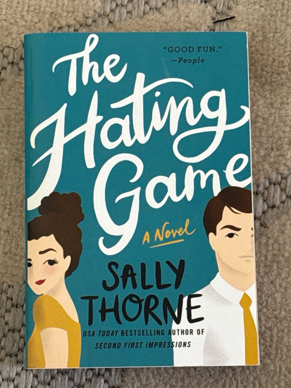 The Hating Game Paperback - Teal & Yellow
